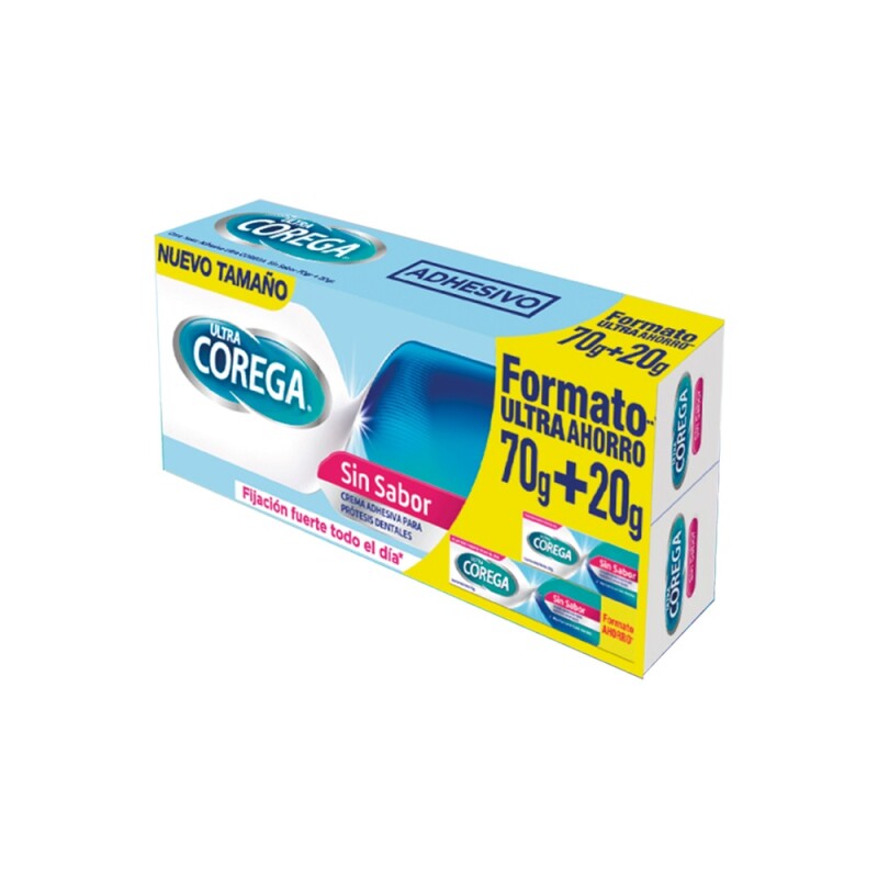 Crema Adhesiva Ultra Corega Sin Sabor 70 Grs.+20 Grs. Gratis Crema Adhesiva Ultra Corega Sin Sabor 70 Grs.+20 Grs. Gratis