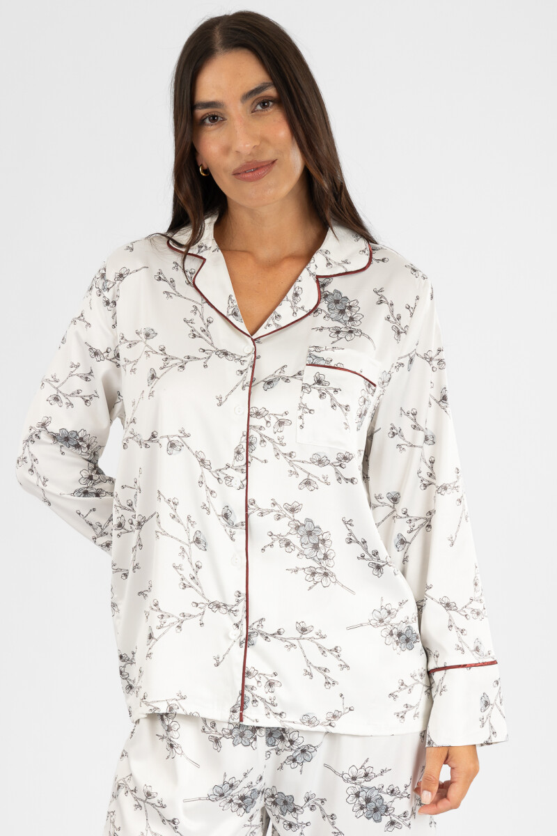 Pijama cherry blossom saten Flores
