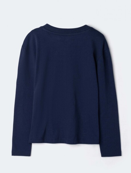 BLUSA DE MANGA LARGA CON ESTAMPADO AZUL