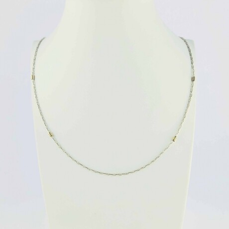 Gargantilla de plata 925 y double en oro 18 ktes, 45 cm. Gargantilla de plata 925 y double en oro 18 ktes, 45 cm.