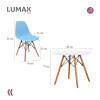 Juego de comedor Con Mesa Circular de 80cm + 2 Sillas Eames Azul