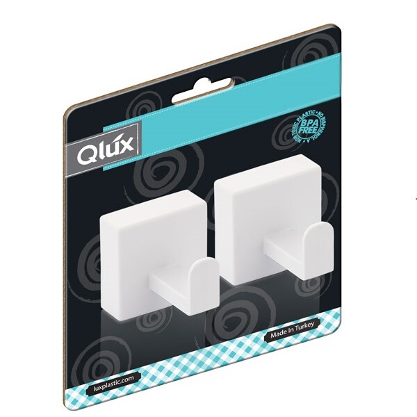 Set 2 perchas autoadhesivas para baño QLUX IDEAS Set 2 perchas autoadhesivas para baño QLUX IDEAS