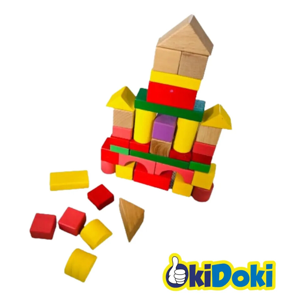 Set de bloques de madera multicolor 40pcs Set de bloques de madera multicolor 40pcs