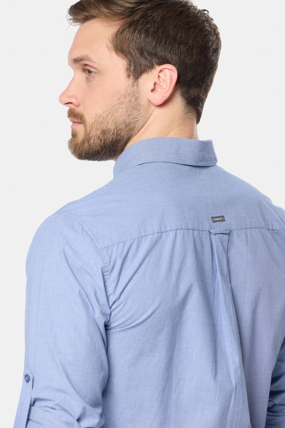 CAMISA CUADROS DE ALGODÓN Azul