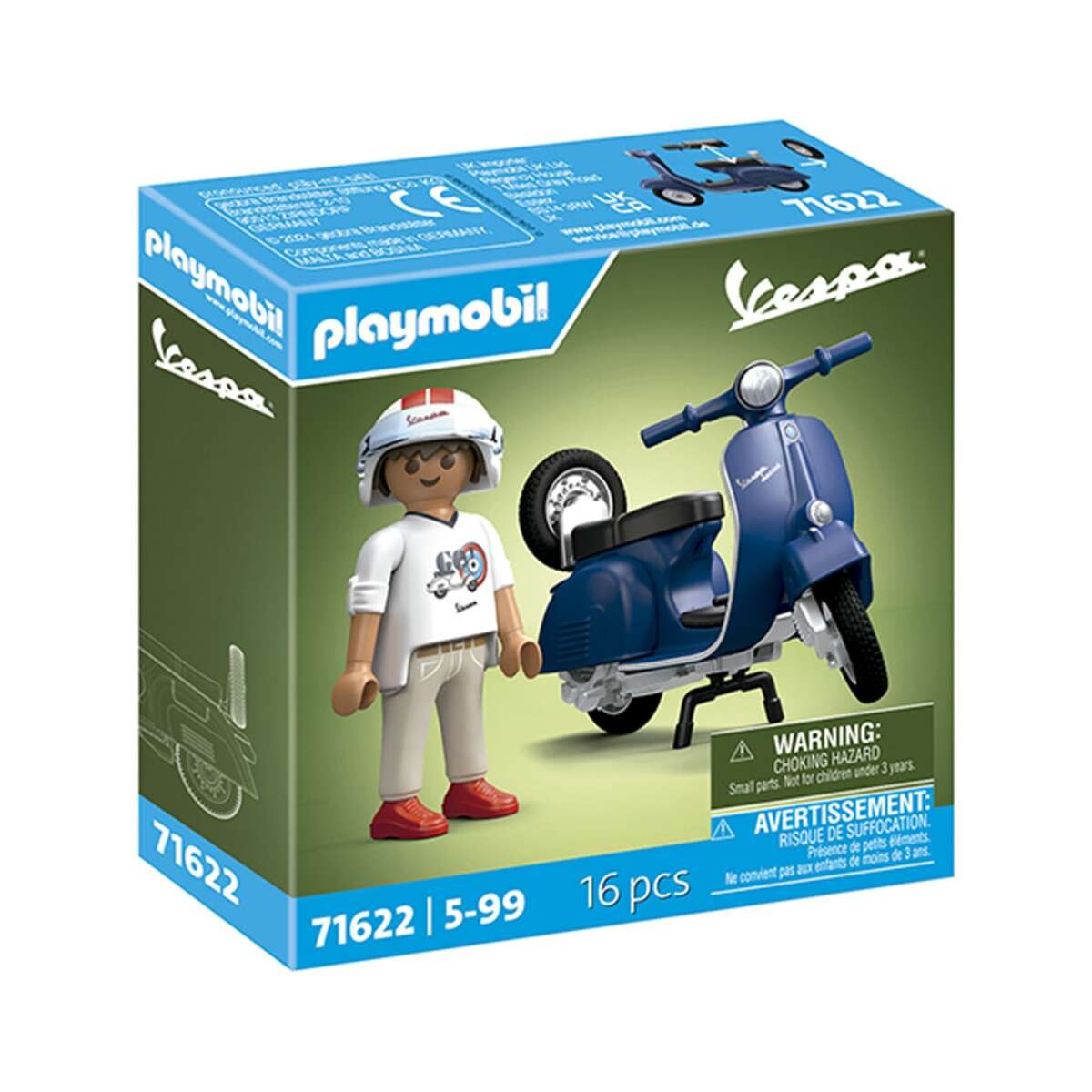 Motociclista con Vespa 1969 Playmobil - 16 Piezas 
