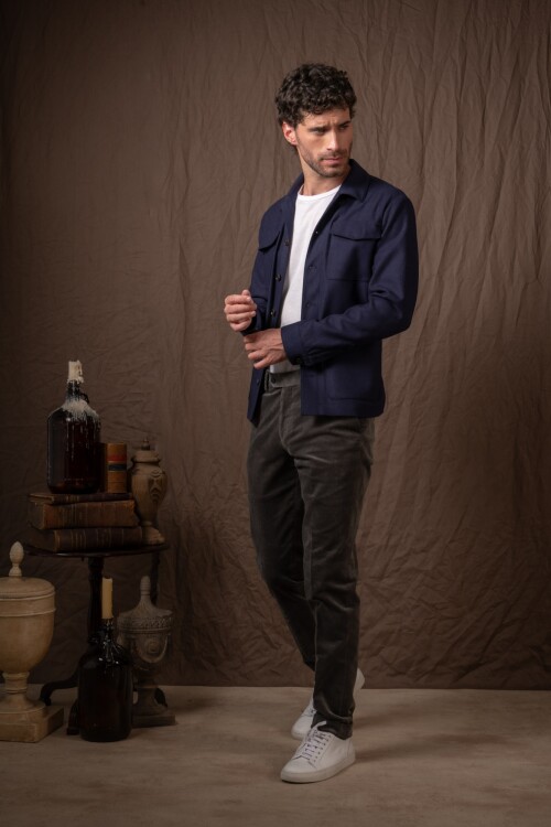 Pantalon Corduroy slim Gris