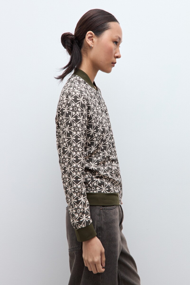 Bomber estampa Jade verde oliva