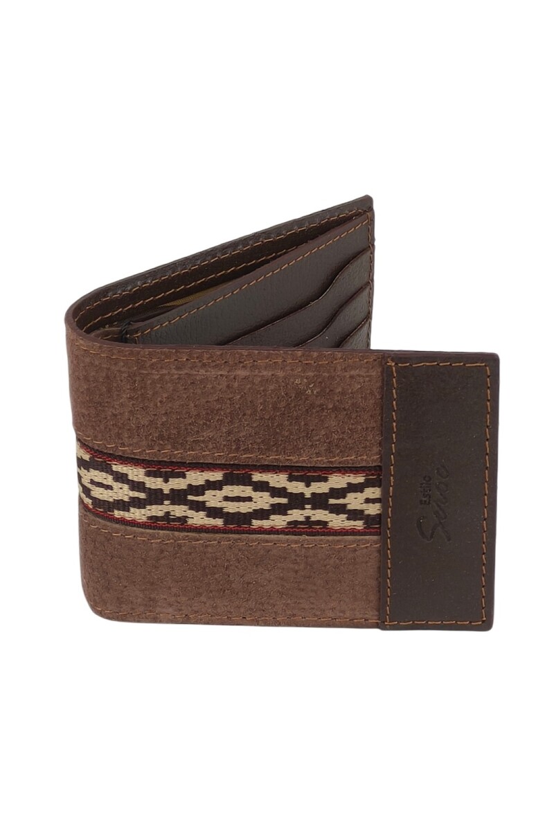 billetera de cuero al corte Chocolate