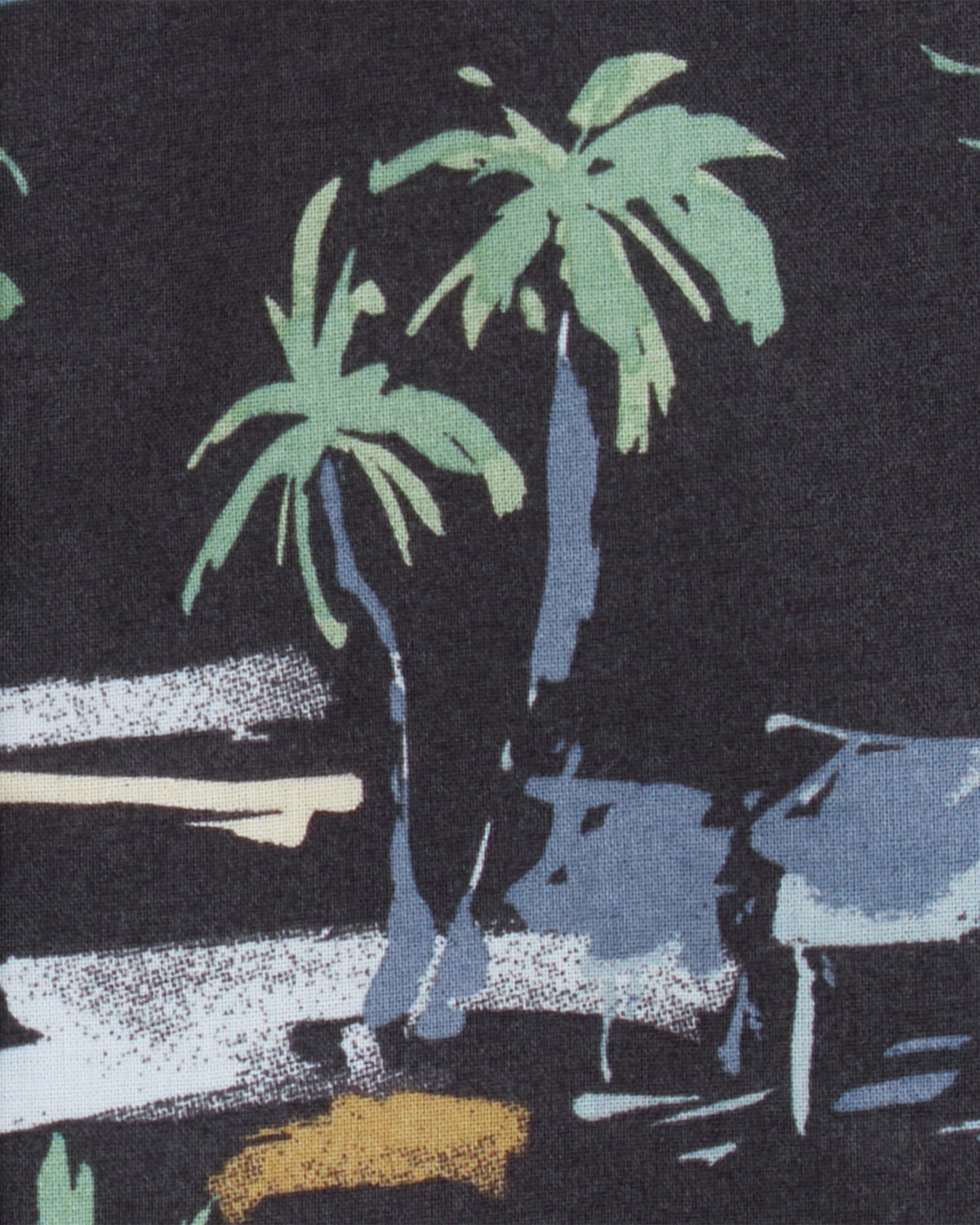 Camisa de algodón, manga corta, diseño tropical Camisa de algodón, manga corta, diseño tropical