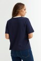 Remera cuello contratono AZUL MARINO