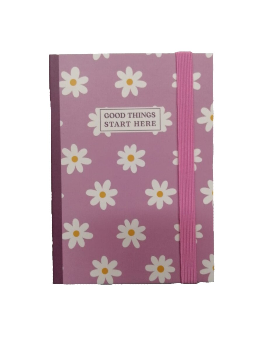 Cuaderno floral A6 - rosa 