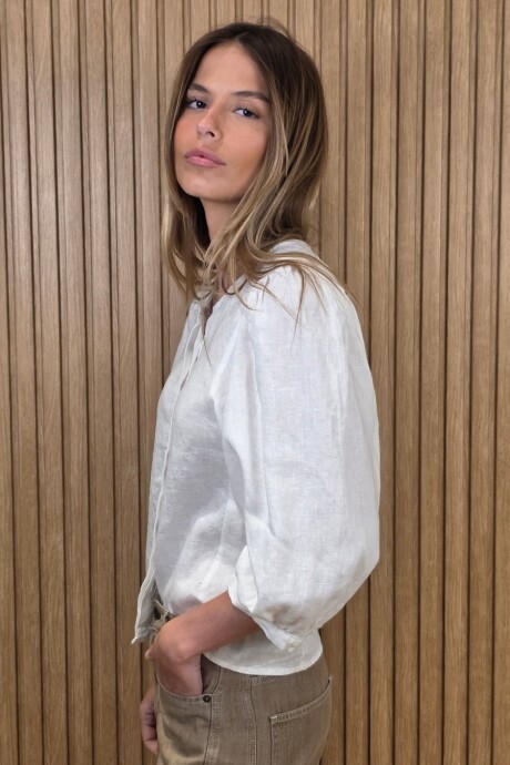 Camisa Sandía Puro Lino Blanco
