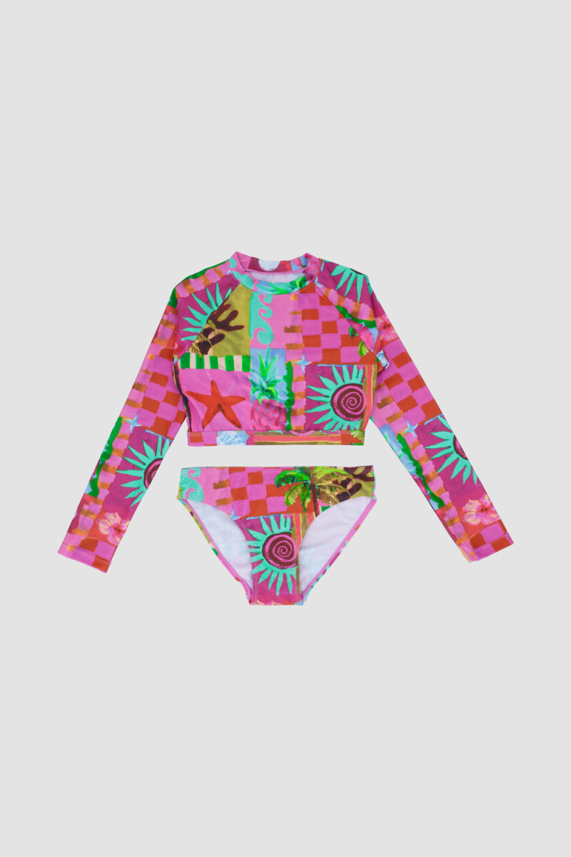 SET DASH MANGA LARGA 6-18A - ROSA CORAL 