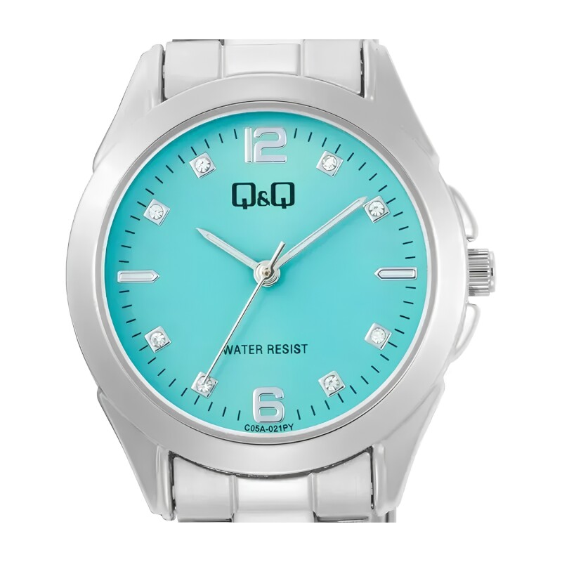 Reloj análogo Q&Q esfera turquesa Modelo C05A021PY Reloj análogo Q&Q esfera turquesa Modelo C05A021PY