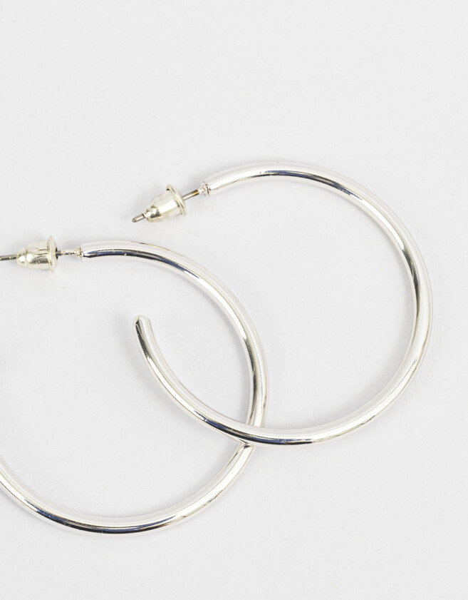 Aros Argollas Premium Silver Argollas Bañada En Plata - Plateado