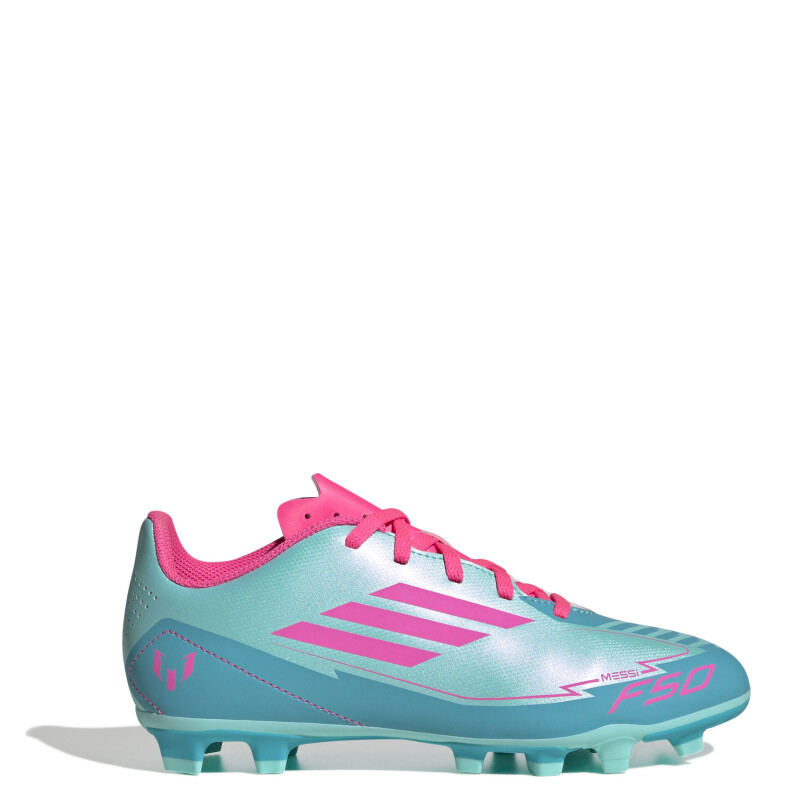 Championes de Fútbol 11 Infantiles Adidas F50 Club Messi Verde Agua - Rosado - Cian
