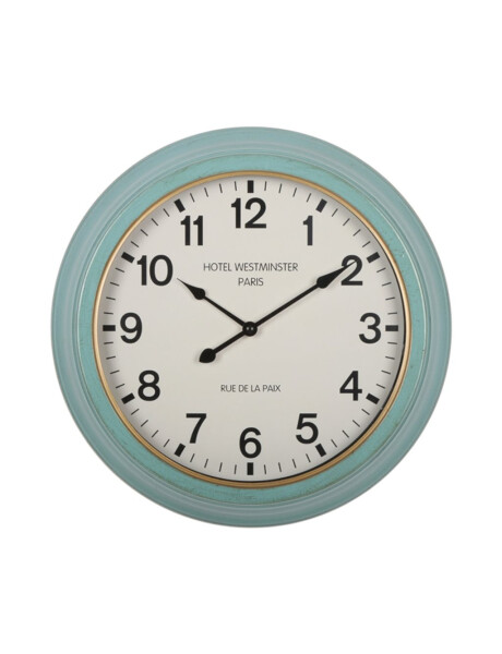 RELOJ DE PARED HIERRO D41X41X8.5CM BORDE VERDE RELOJ DE PARED HIERRO D41X41X8.5CM BORDE VERDE
