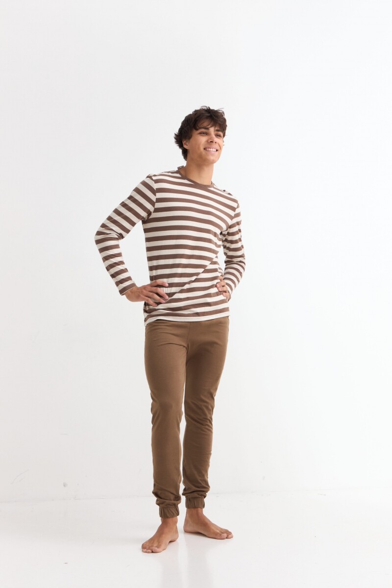 Pijama a rayas KHAKI