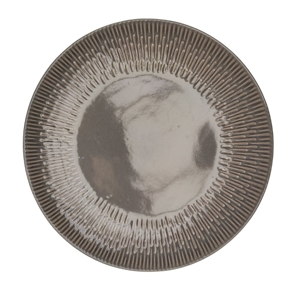 PLATO DE MESA CERAMICA D28CM TEXTURA GRIS 