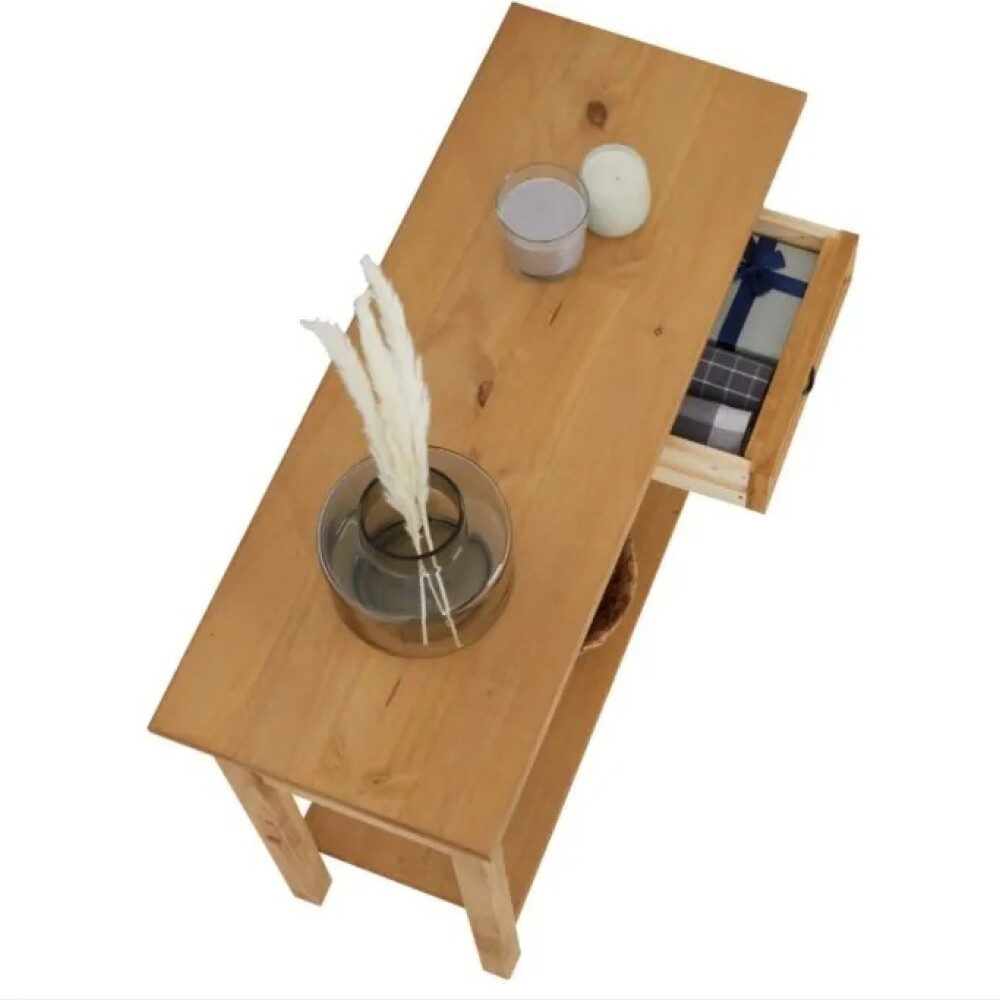 Mesa de arrime 2 cajones Living - Linea mexicana Natural