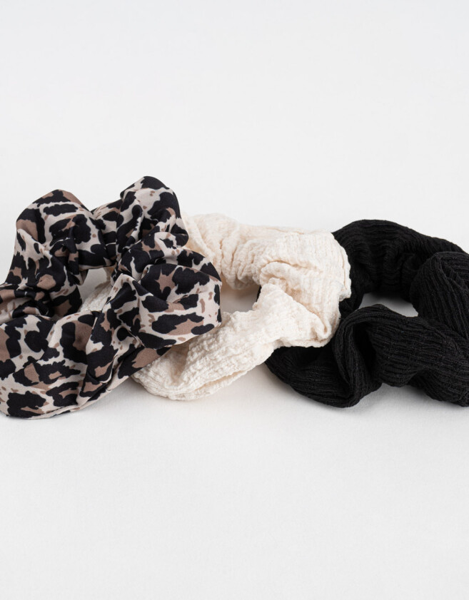Skunzies Animal Print Set De Scrunchies - Combinacion Bicolor