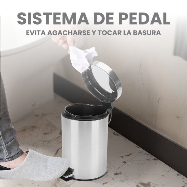 Cesto de basura 3 Litros Residuos Papelera Extraíble Acero Inoxidable cb005 Cesto de basura 3 Litros Residuos Papelera Extraíble Acero Inoxidable cb005