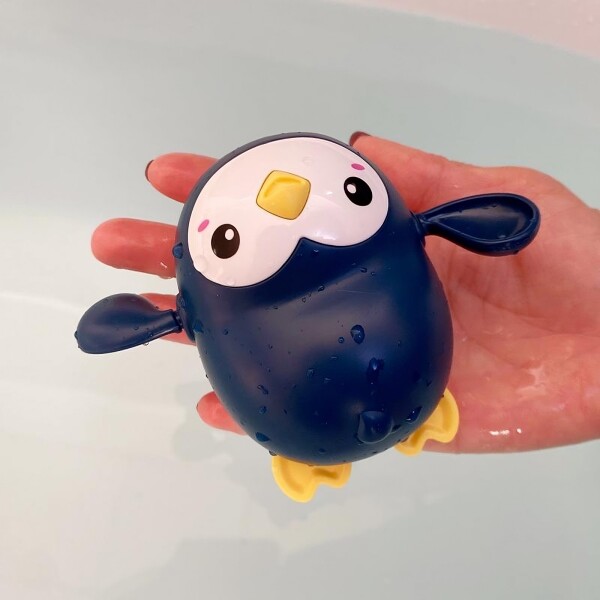 Pinguino Nadador Juguete A Cuerda Ducha Baño Niños Bebes Variante Color Azul