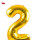 GLOBO METALIZADO NUMERO 2 DORADO