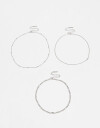 Collares Cortos Metal Set De Collares - Plateado Rodio