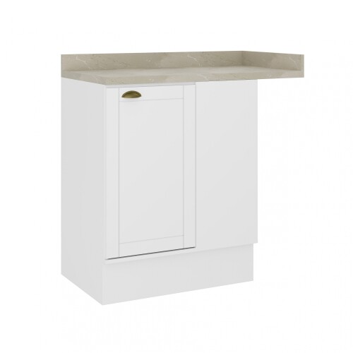 Bajo Mesada Esquinero Americana con tapa Blanco Bajo Mesada Esquinero Americana con tapa Blanco