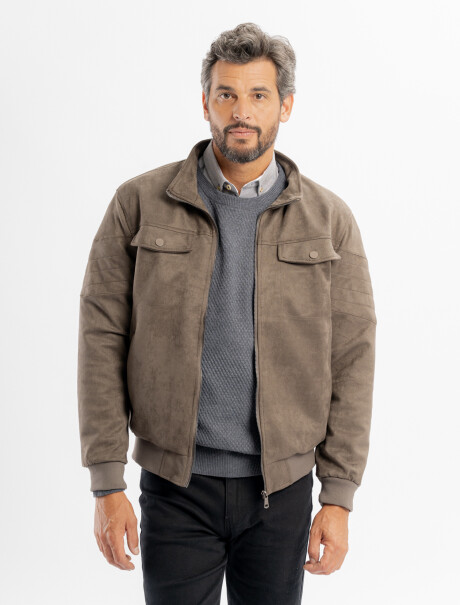 Campera suede Milan gris