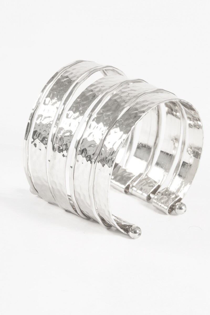 Pulsera vueltas texture plateado