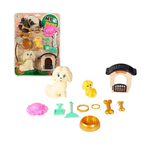 Perro y Cachorro En Blister con Accesorios 20*5*30cm Perro Y Cachorro En Blister Con Accesorios 20*5*30cm