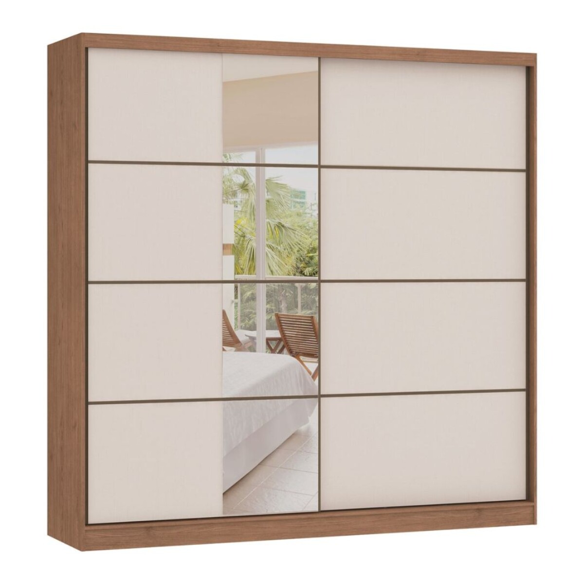 Ropero 2 puertas correderas MASTER Macadamia/Blanco 