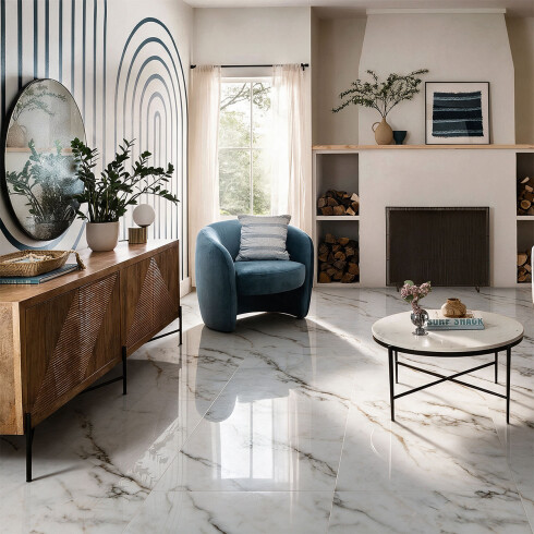 PISO PORCELANATO 74X74 CALACATA PULIDO RECTIFICADO BLANCO GAMAS DE BLANCO