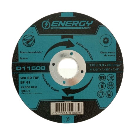 Disco Abrasivo Energy Corte Acero/A.Inox 4 1/2" D1 Disco Abrasivo Energy Corte Acero/A.Inox 4 1/2" D1