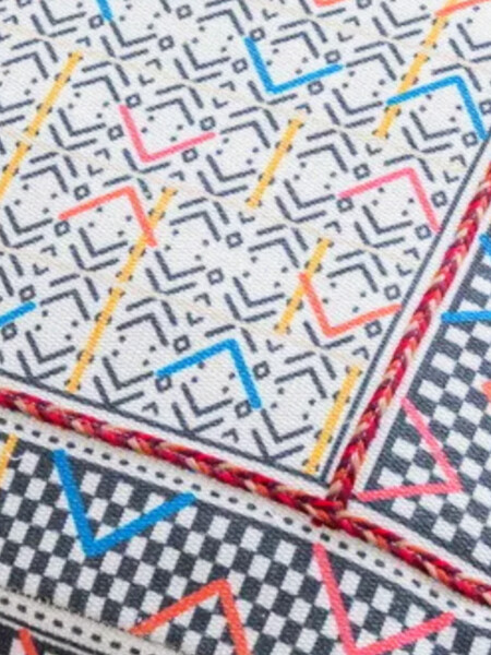 PUFF CUADRADO TEXTIL ETNICO CORAL CORAL