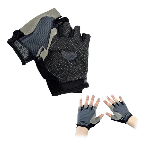 Guantes Gym Crossfit Gimnasio Musculación Pesas Resistente Variante Color Gris Talle M