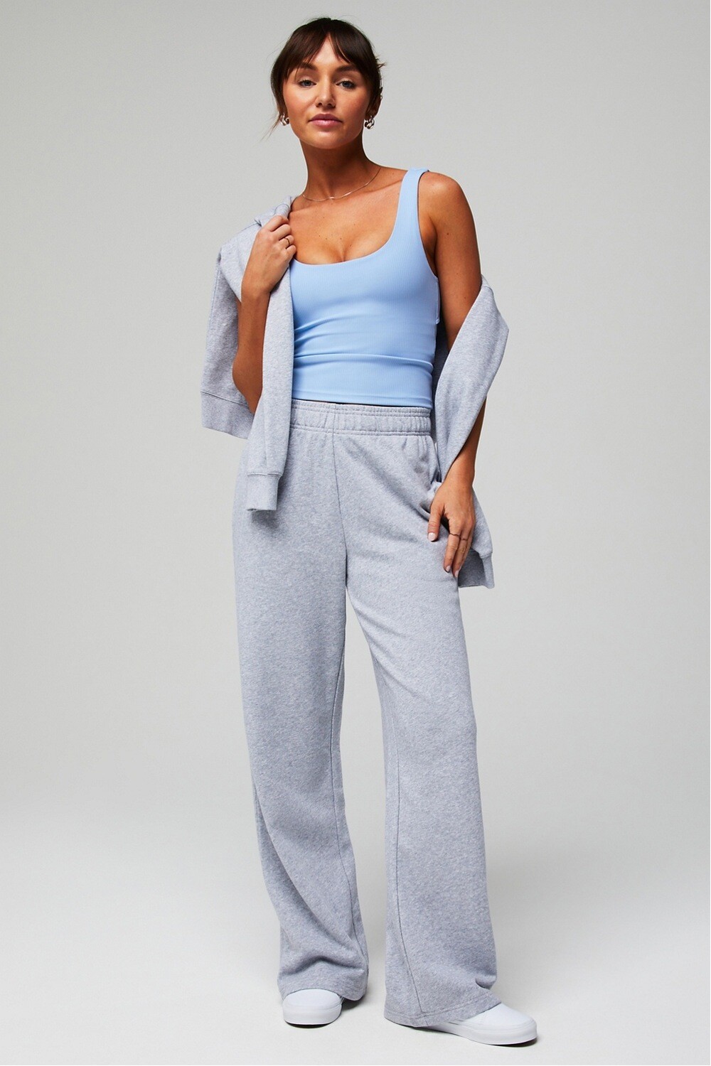 Year Round Terry Wide Leg Sweatpant Classic Grey Heather