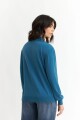 Sweater media polera con puños AZUL