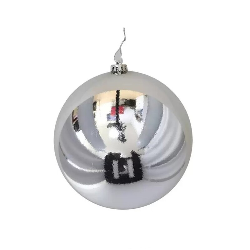 Esfera de Navidad Plateada con Brillo – 20 cm GE BOLA DE NAVIDAD BRILLO PLATA 20CM