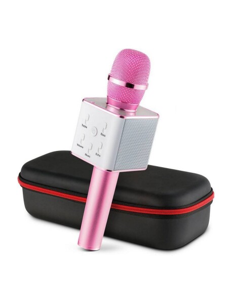 Micrófono Karaoke bluetooth inalámbrico parlante USB Rosa