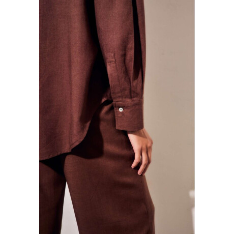 Camisa Lino Chocolate