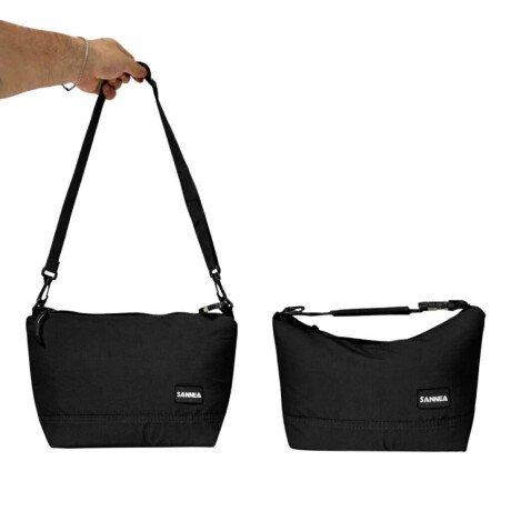 Lunchera térmica 6L con asa y correa para colgar 23x14x20cm Negro