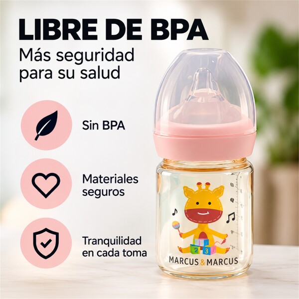 Biberón Mamadera Marcus & Marcus 180ml PPSU Anticólico Blanco 5