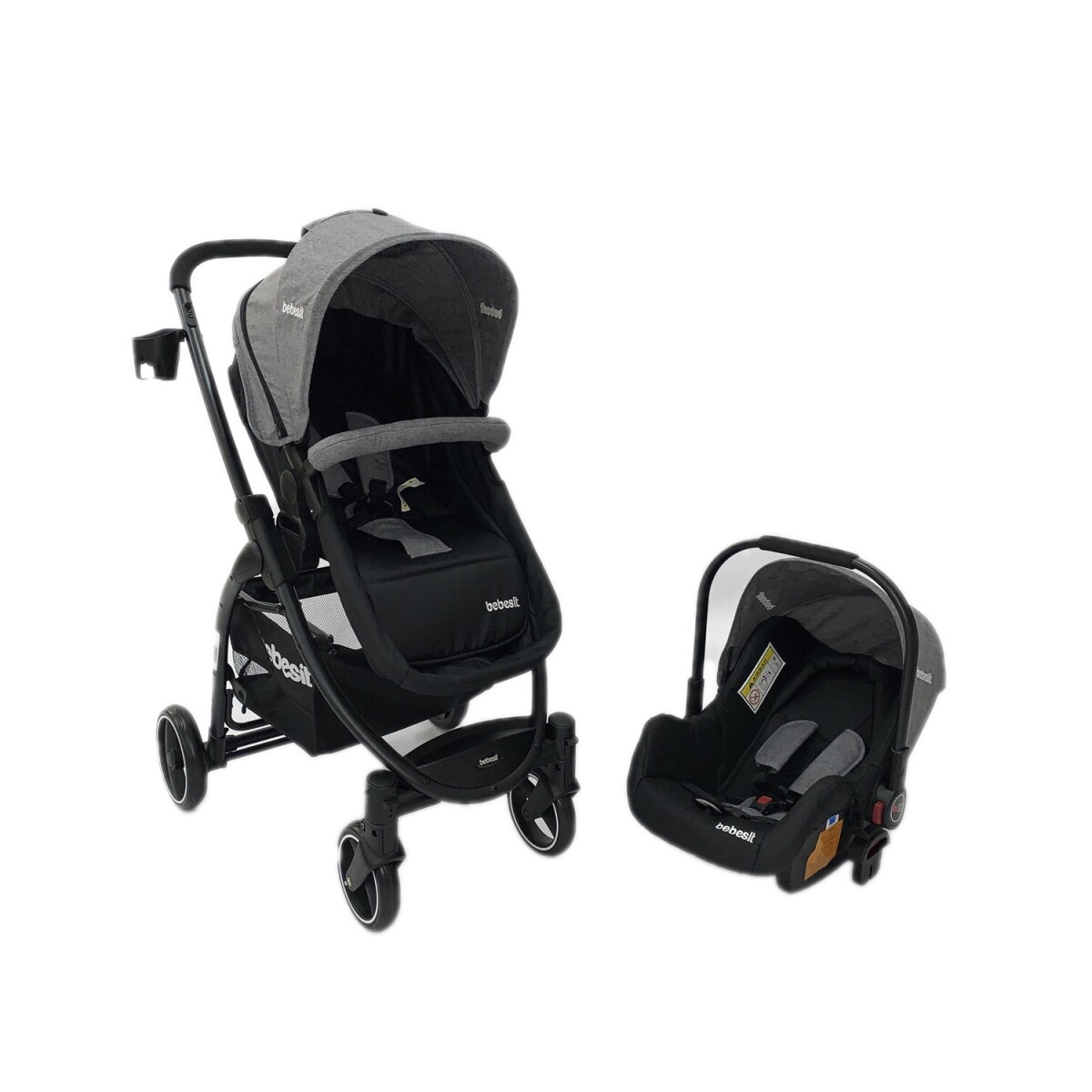 Coche de bebé + silla para auto Bebesit Travel System Alfa - Gris 