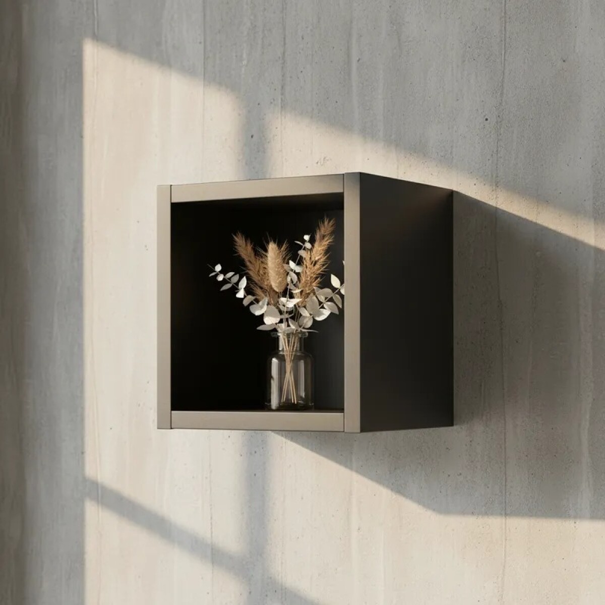 Cubo decorativo flotante para pared - Negro 