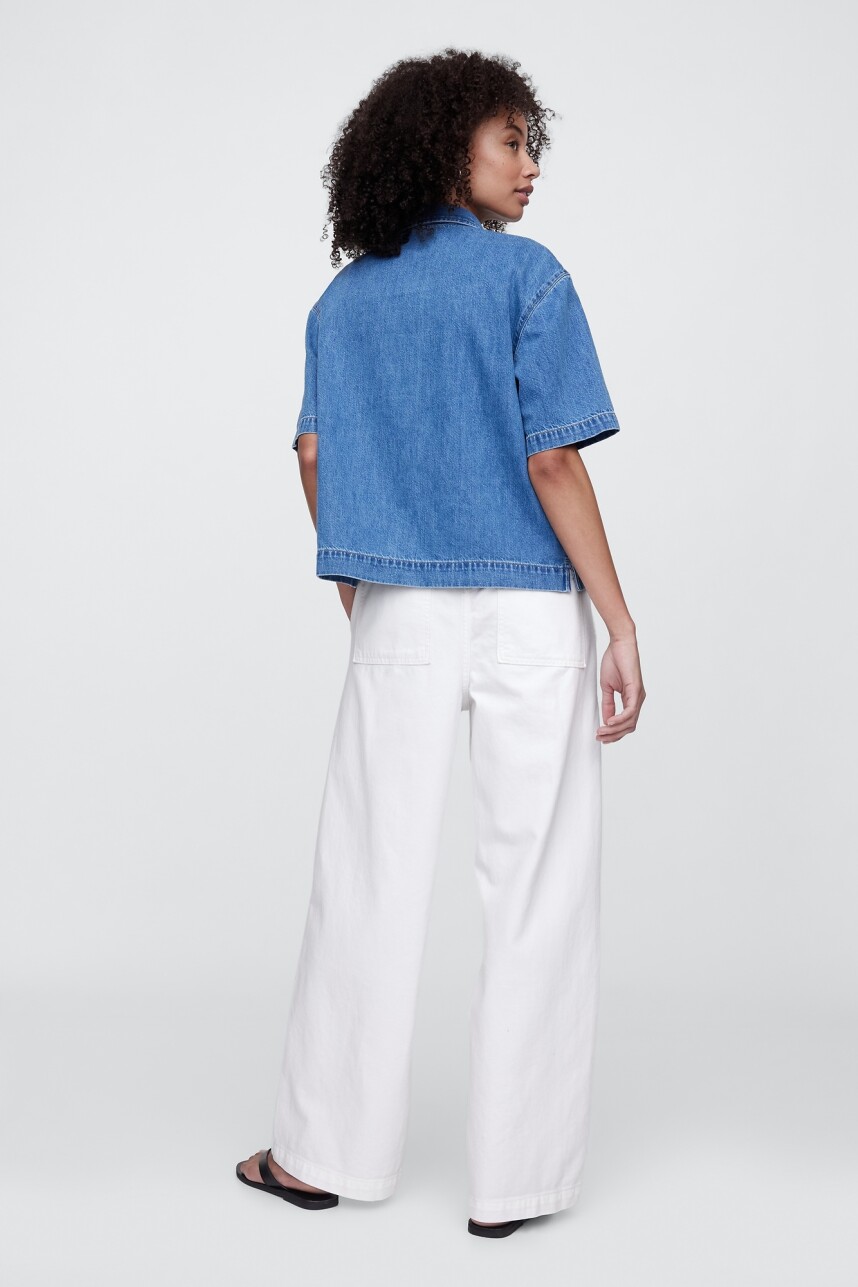 Jean Barrel Pull On Mujer New Off White