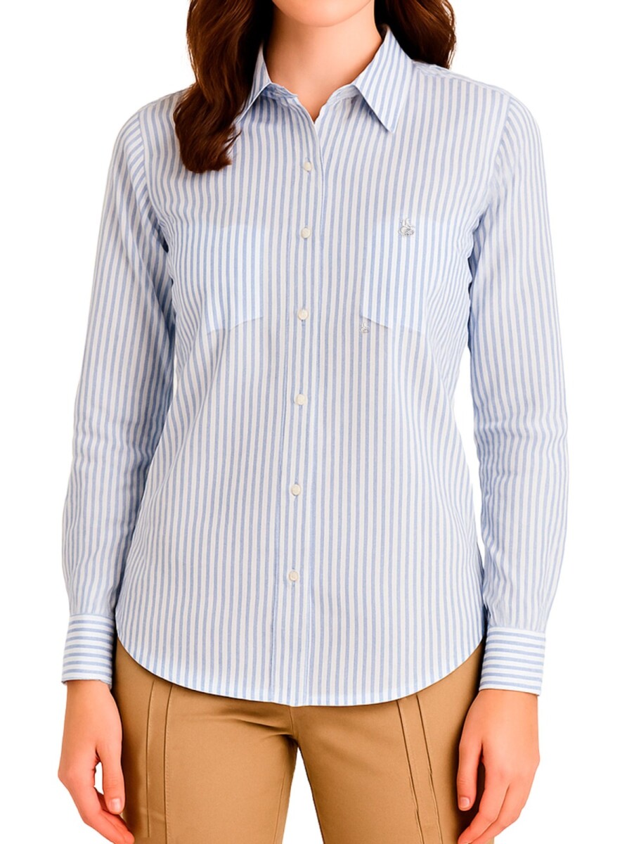 Camisa dama - Franja Celeste 