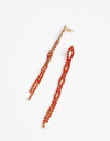 Aros Colgantes Largos Strass Aros Largos Strass - Rojo Medio